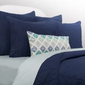 The Chevron Navy Blue Quilt & Sham