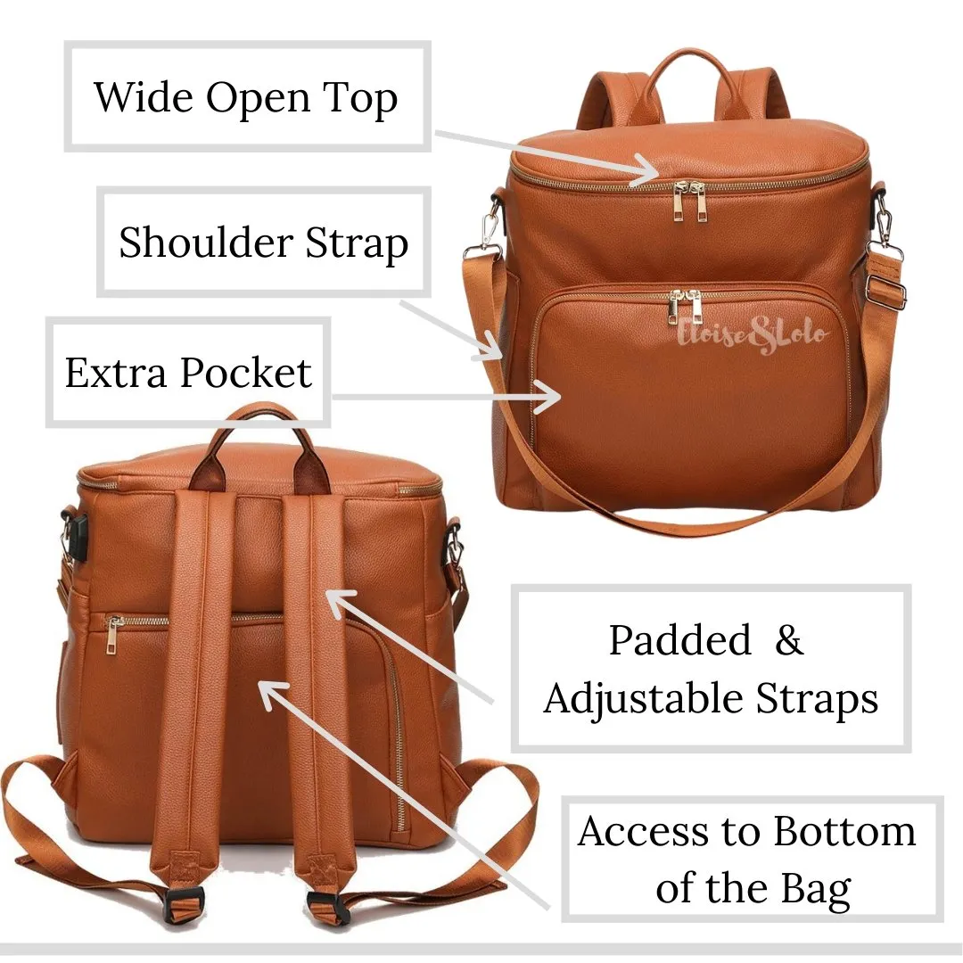 The Sawyer Diaper Bag Backpack - Vegan Leather