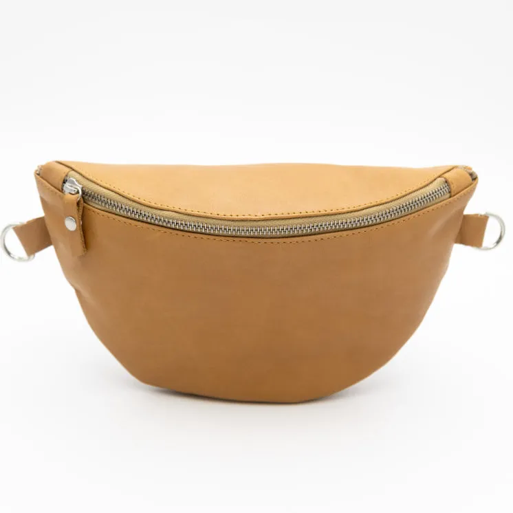 Toffee Leather Bum Bag (w Silver Fittings)