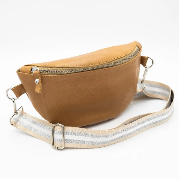 Toffee Leather Bum Bag (w Silver Fittings)