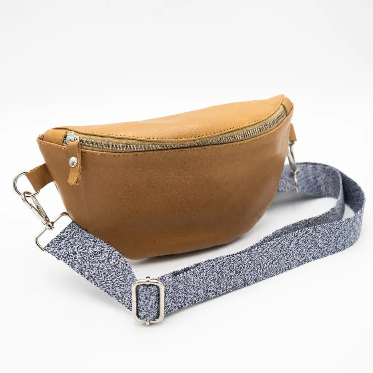 Toffee Leather Bum Bag (w Silver Fittings)