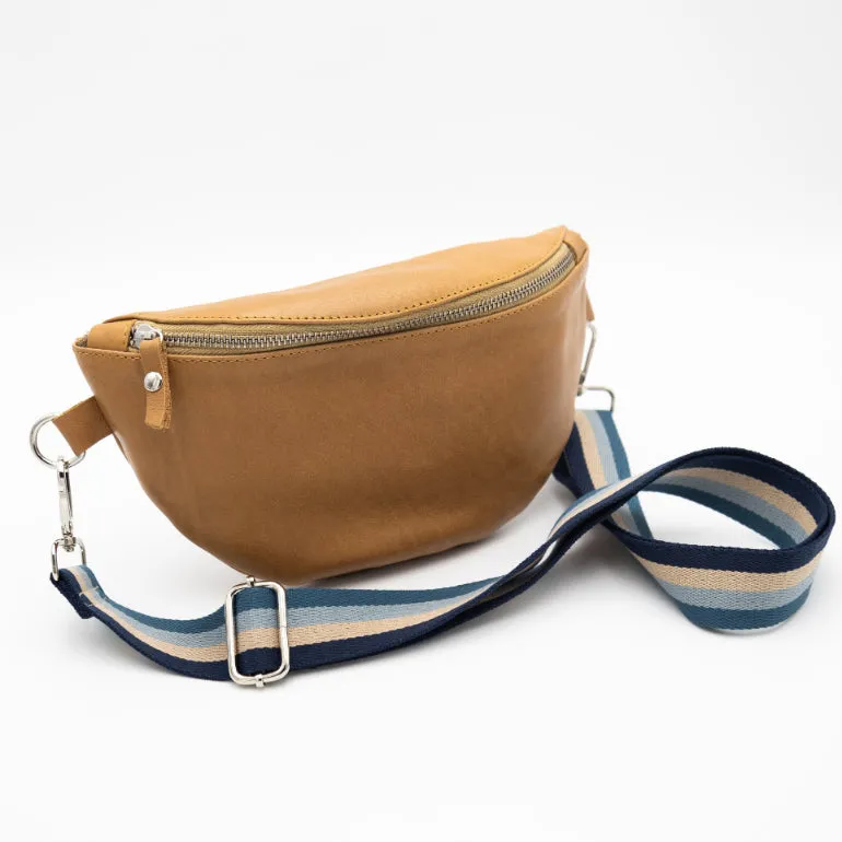 Toffee Leather Bum Bag (w Silver Fittings)