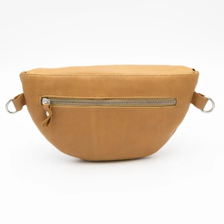 Toffee Leather Bum Bag (w Silver Fittings)