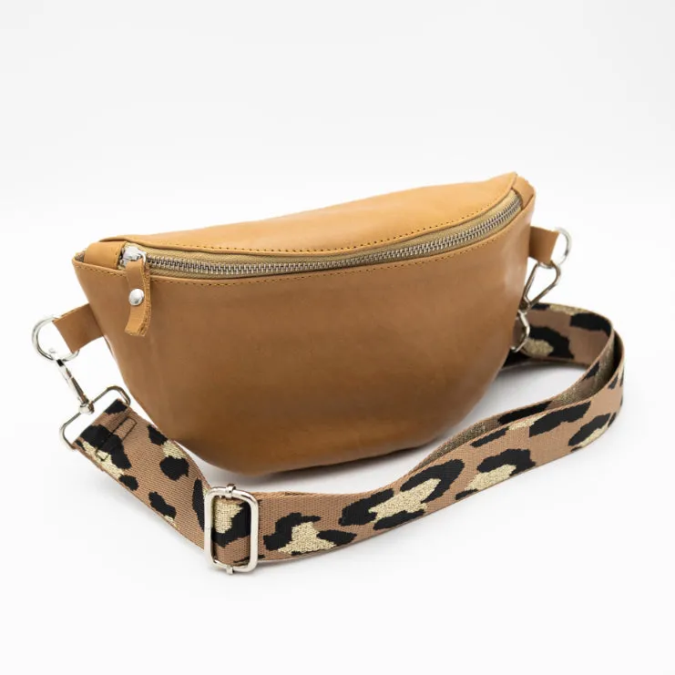 Toffee Leather Bum Bag (w Silver Fittings)