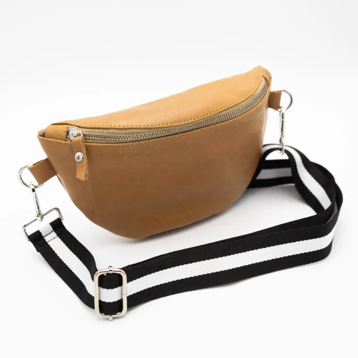 Toffee Leather Bum Bag (w Silver Fittings)