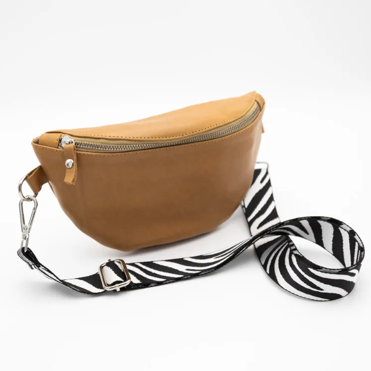 Toffee Leather Bum Bag (w Silver Fittings)