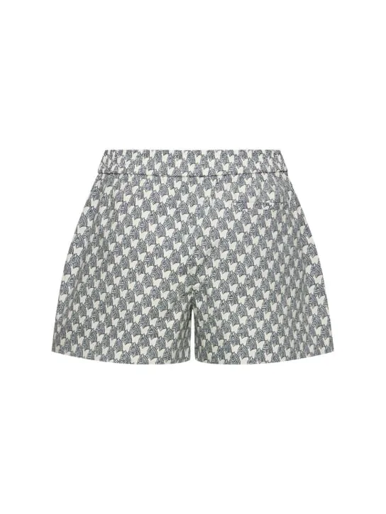 Tory Burch   Printed cotton poplin camp shorts 