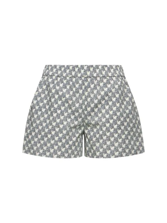 Tory Burch   Printed cotton poplin camp shorts 