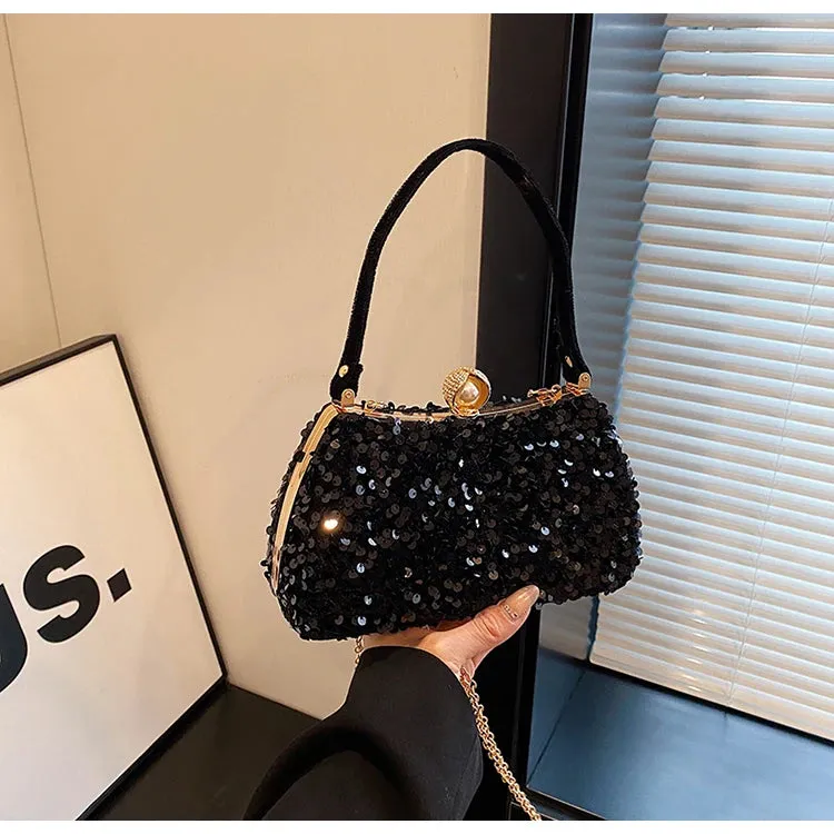 Trendy Sequin Top Handle Bag