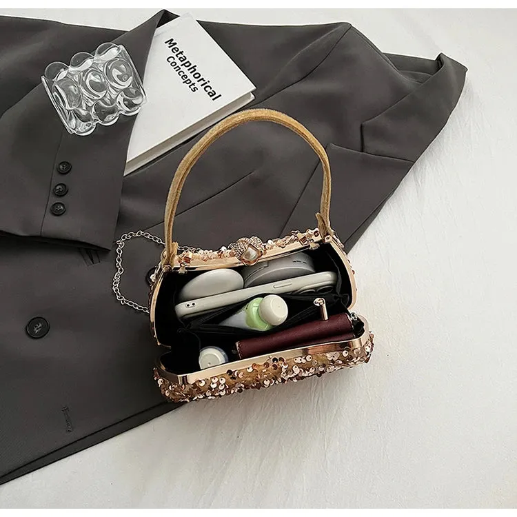 Trendy Sequin Top Handle Bag