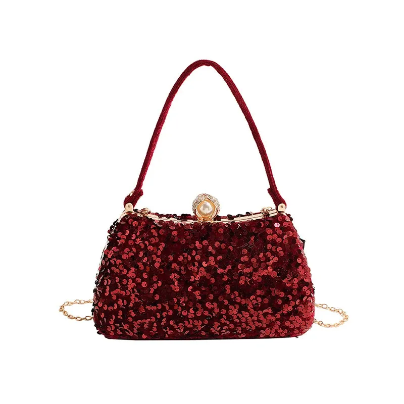 Trendy Sequin Top Handle Bag