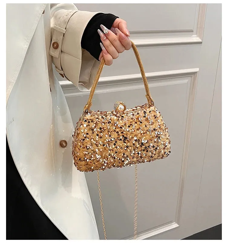 Trendy Sequin Top Handle Bag