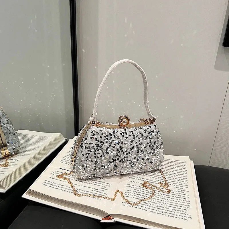 Trendy Sequin Top Handle Bag