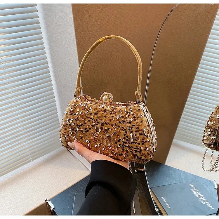 Trendy Sequin Top Handle Bag