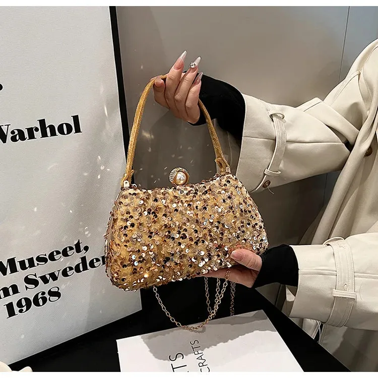 Trendy Sequin Top Handle Bag