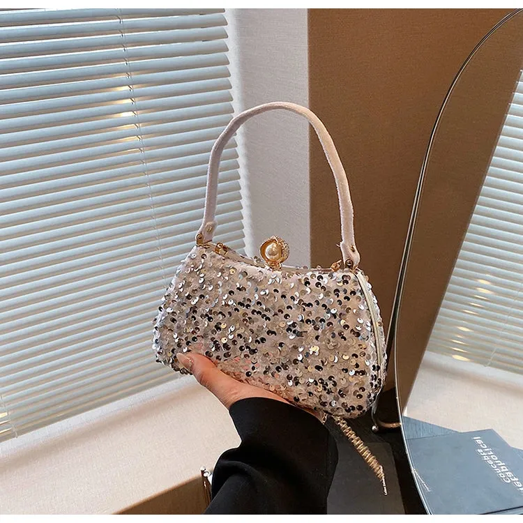 Trendy Sequin Top Handle Bag