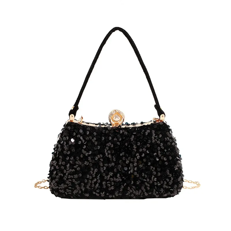 Trendy Sequin Top Handle Bag