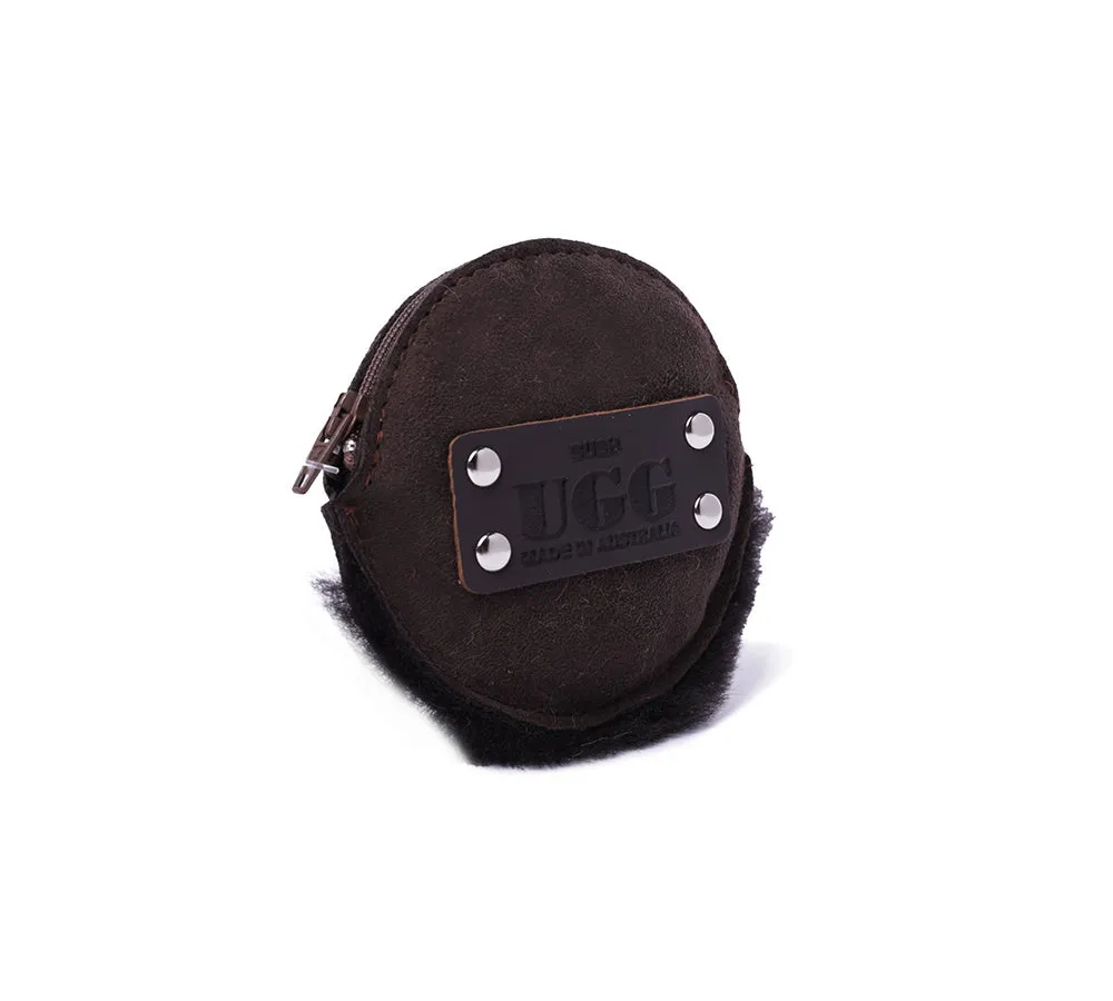 Urban UGG® Sheepskin Wool Fluffy Round Zip Purse