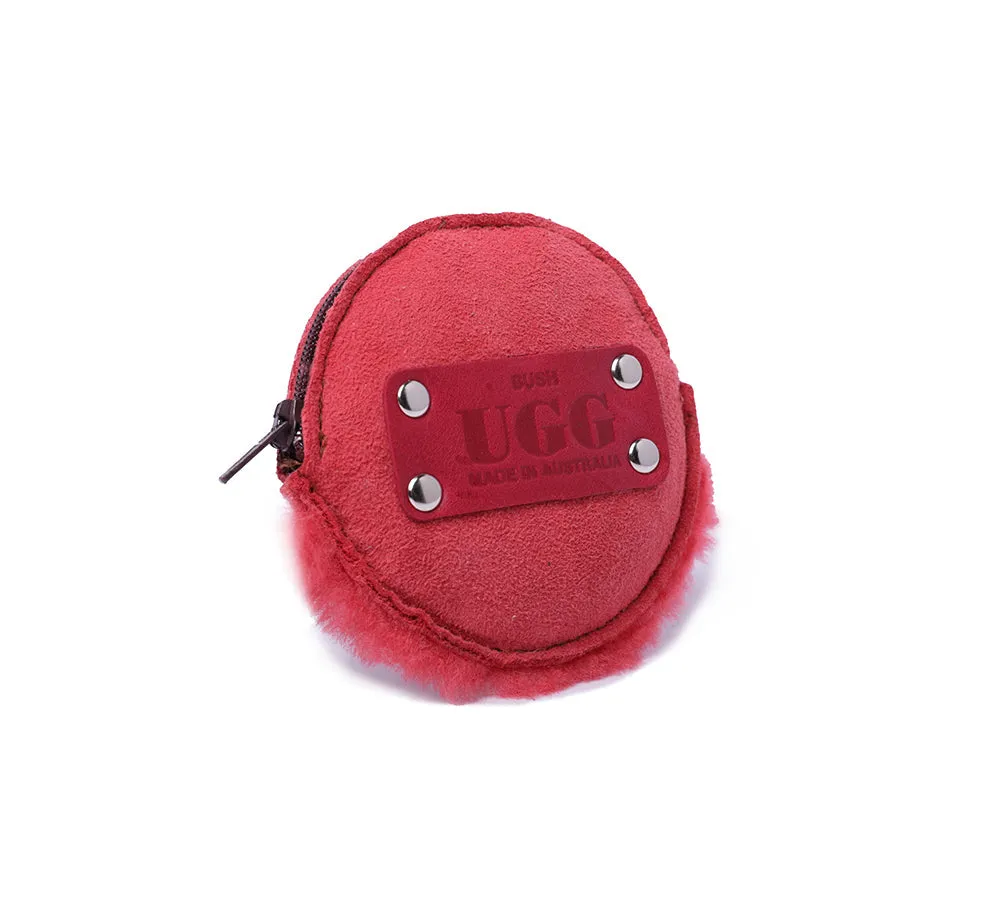 Urban UGG® Sheepskin Wool Fluffy Round Zip Purse