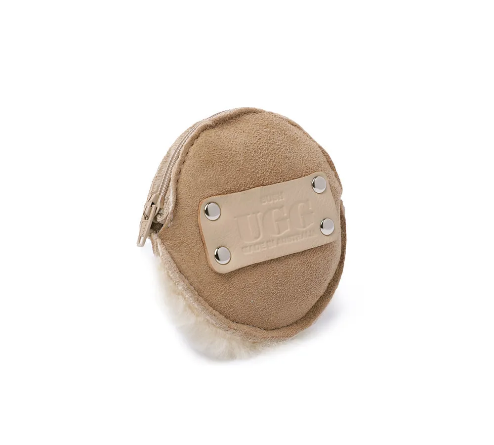 Urban UGG® Sheepskin Wool Fluffy Round Zip Purse