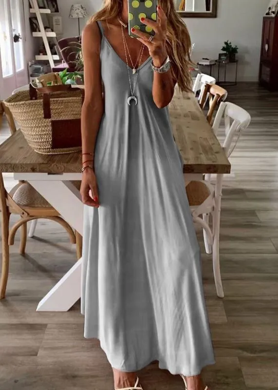 V-Neck Gradient Casual Sling Dress