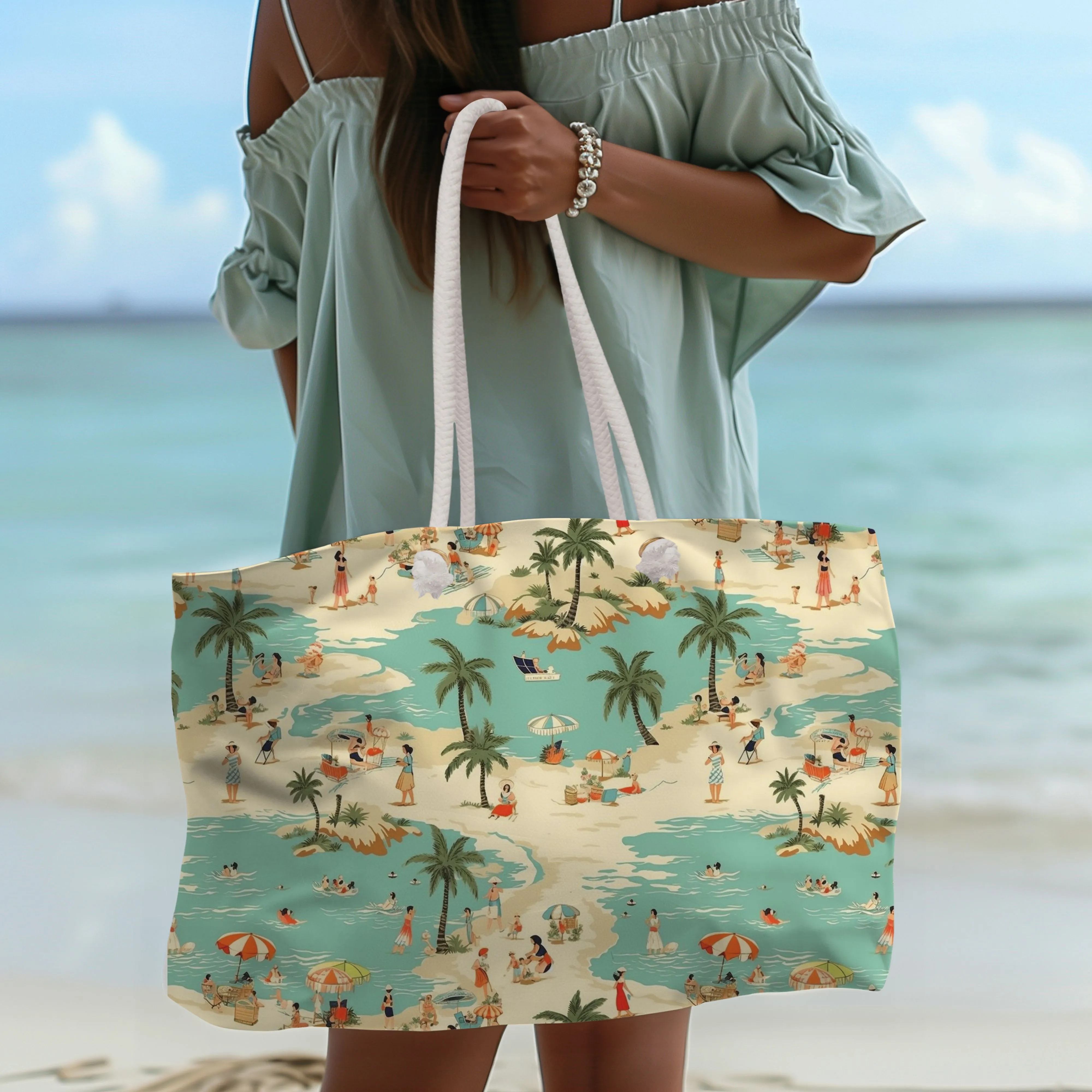 Vintage Design Canvas Weekender Tote Bag