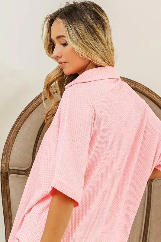 Vintage Pink Collard Top