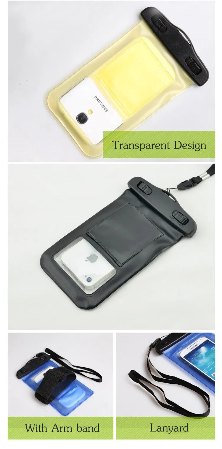 Waterproof Case 4.8 Inch For iPhone Water proof Bag 5.7 Inch for Samsung galaxy Note Underwater Pouch PVC cover Diving Case