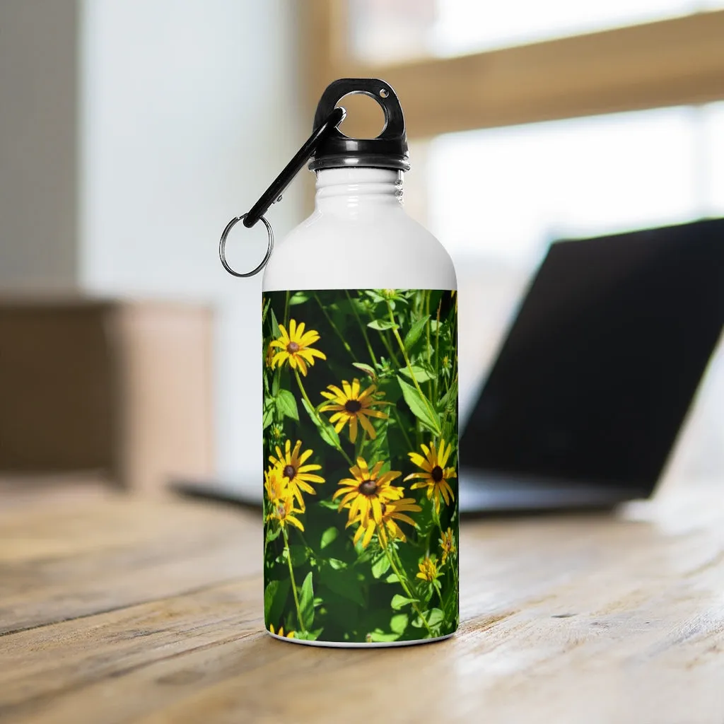 Yellow Flowers Stainless Steel Water Bottle